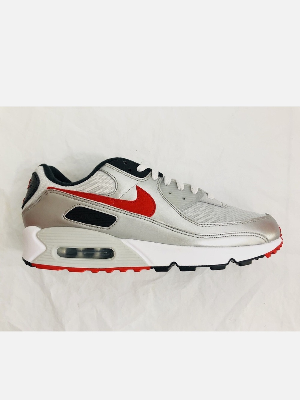 Nike Air Max 90 Silver bullet Red Athletic Sneaker